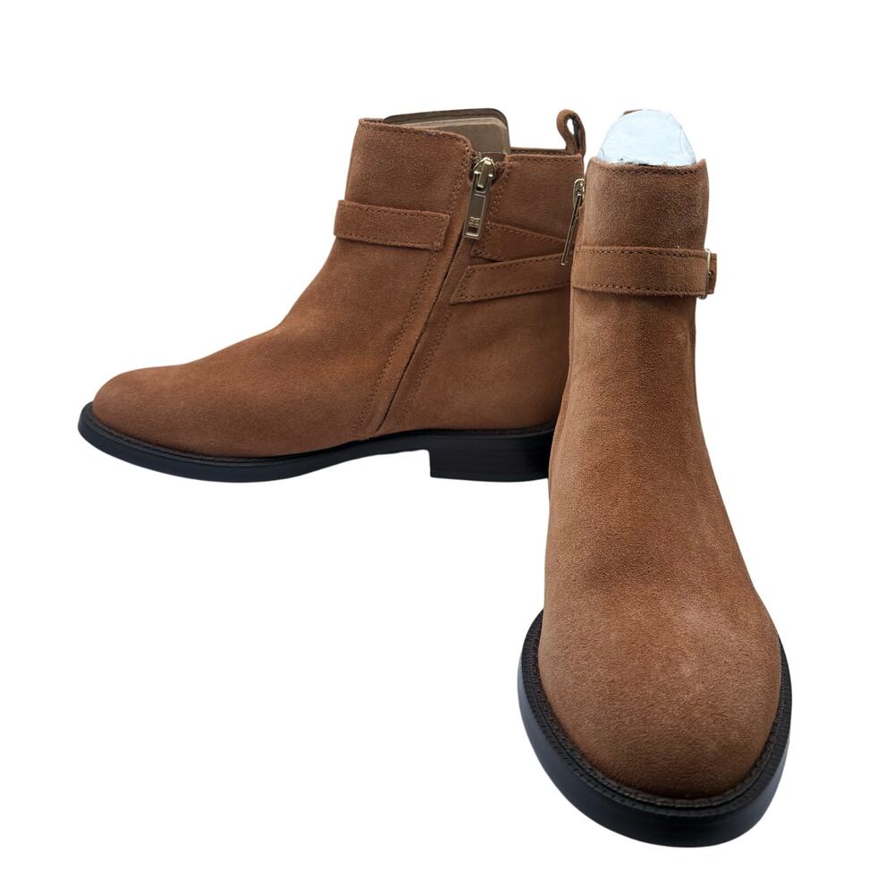 Sam Edelman Brown Suede Nolynn Ankle Boots SZ 7.5 Booties Western Saddle Cowgirl